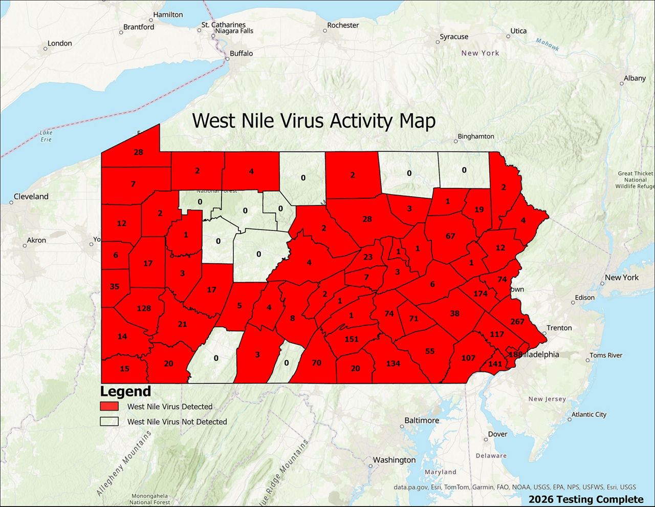 West Nile Virus Activity Map